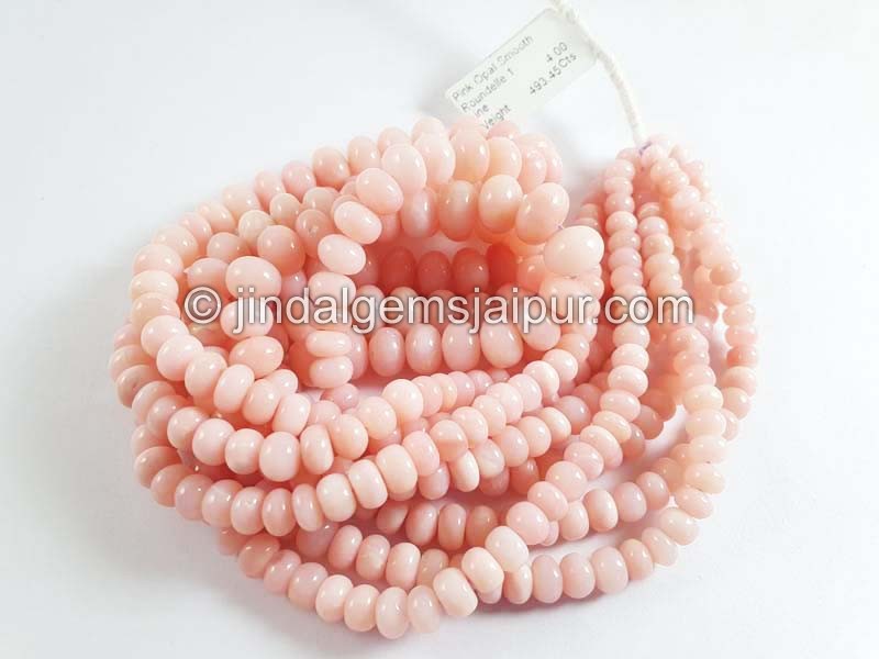 Order Pink Opal Shaded Smooth Roundelle Beads At Wholesale Price