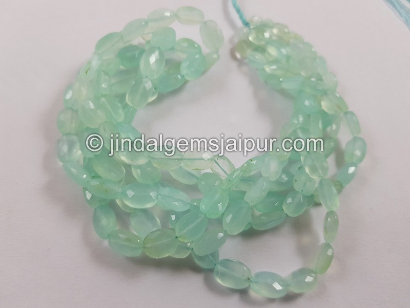 Natural Peruvian Blue Opal Faceted Oval Beads