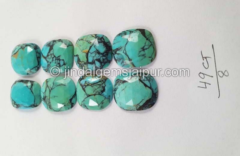 Black Spiderweb Turquoise Rose Cut Slices