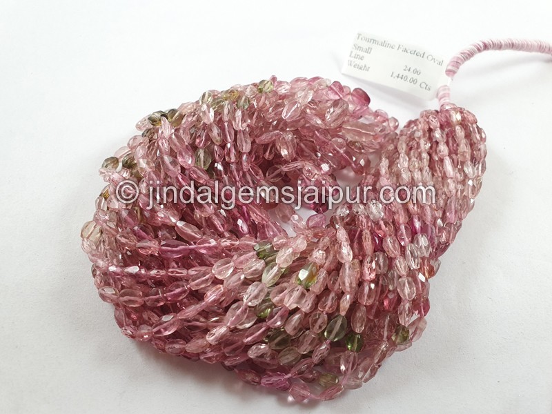 Tourmaline Faceted Oval Beads