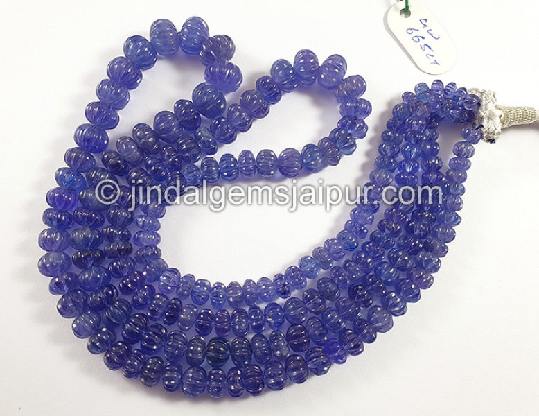 Tanzanite Carved Pumpkin Shape Beads