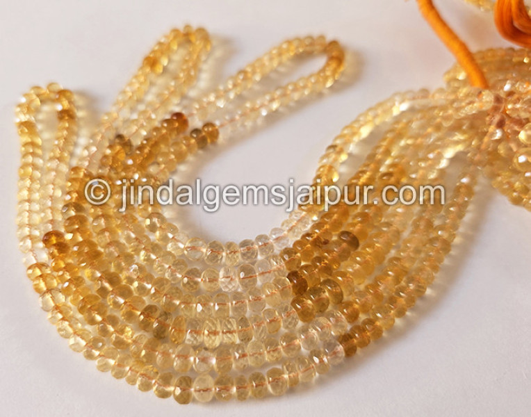 Citrine Shaded Faceted Roundelle Shape Beads