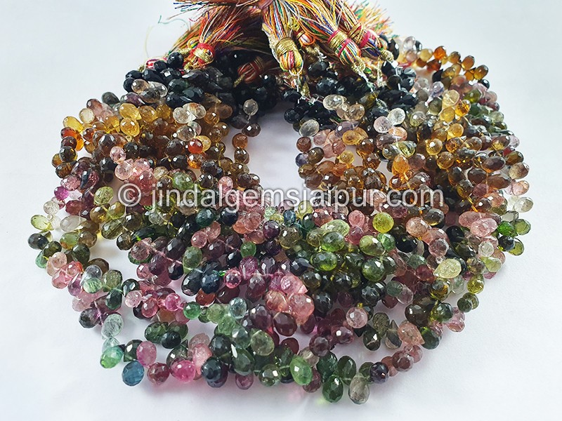 Tourmaline Faceted Drops Shape Big Beads