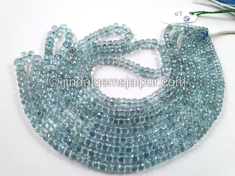 Aquamarine Far Faceted Roundelle Beads
