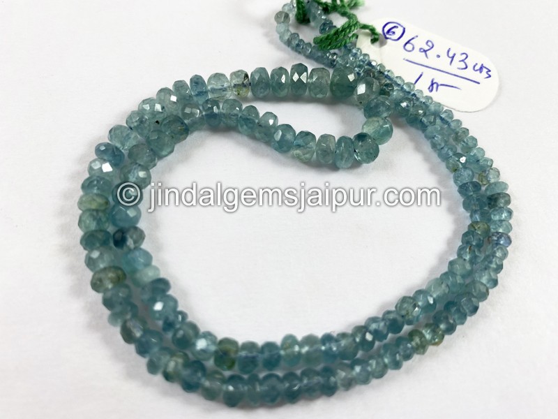 Paraiba Blue Tourmaline Faceted Roundelle Beads