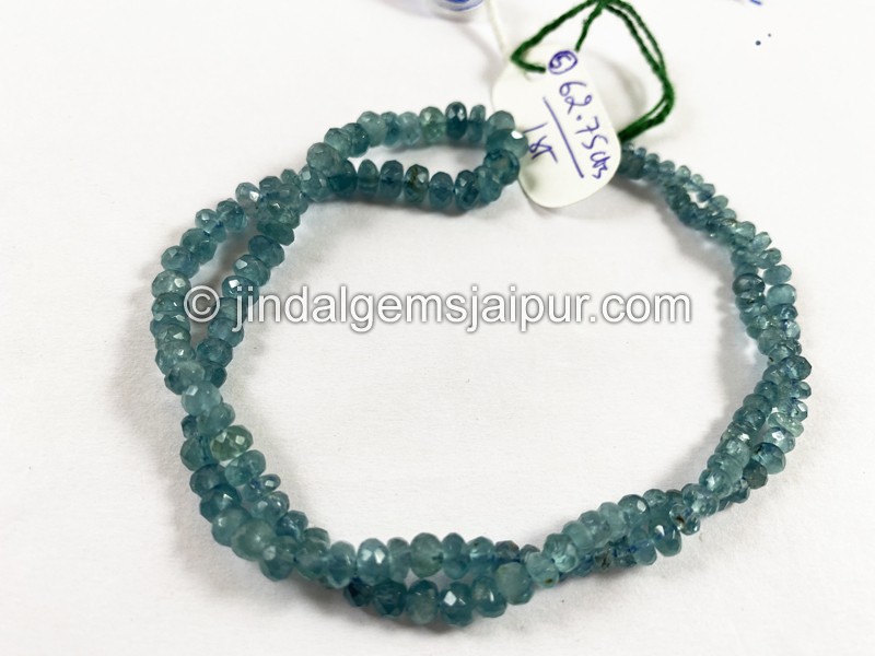 Paraiba Blue Tourmaline Faceted Roundelle Beads