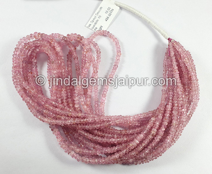 Pink Spinel Smooth Roundelle Shape Beads