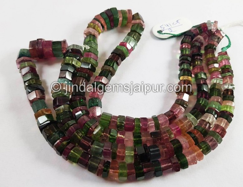 Tourmaline Far Step Cut Roundelle Beads