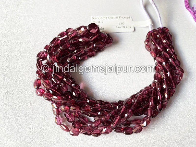 Purple Rhodolite Garnet Faceted Oval Beads