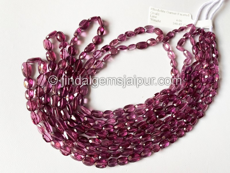 Purple Rhodolite Garnet Faceted Oval Beads