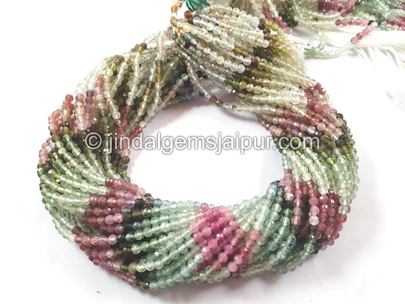 Afghani Tourmaline Faceted Round Beads