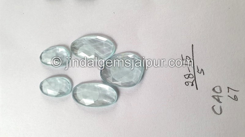 Milky Aquamarine Rose Cut Slices -- DEAQMA144