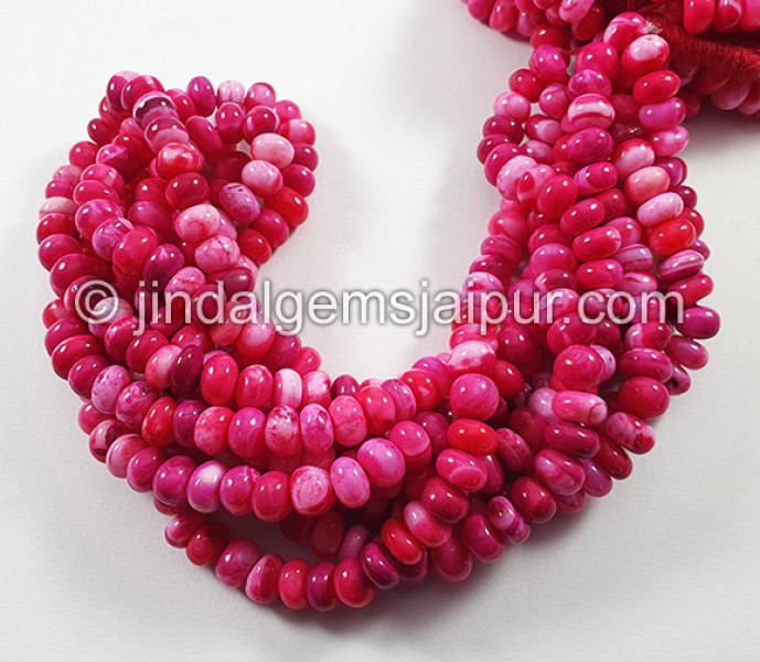 Magenta Pink Smooth Roundelle Shape Beads