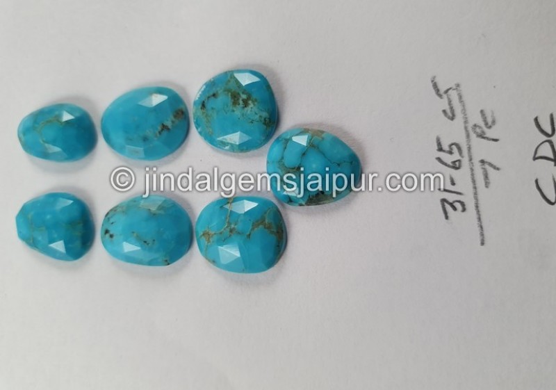 Black Spiderweb Turquoise Rose Cut Slices