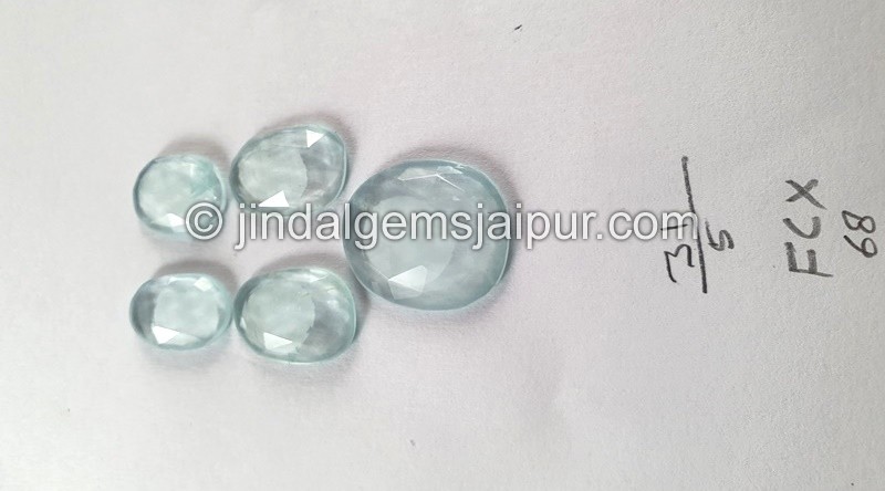 Milky Aquamarine Rose Cut Slices