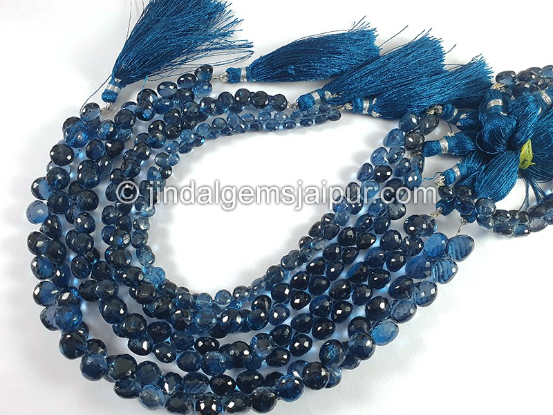 London Blue Topaz Faceted Onion Shape Big Beads