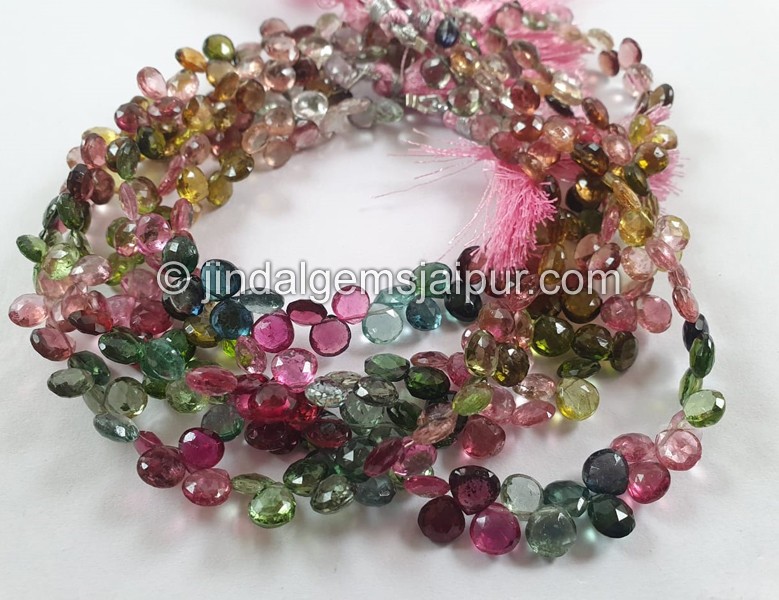 Tourmaline Faceted Heart Beads