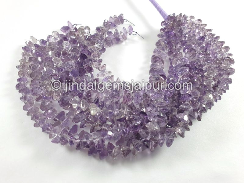 Amethyst Cut Heart Shape Small Beads