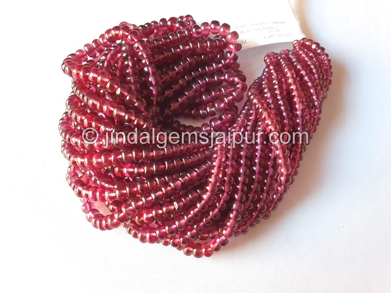 Purple Rhodolite Garnet Smooth Roundelle Beads