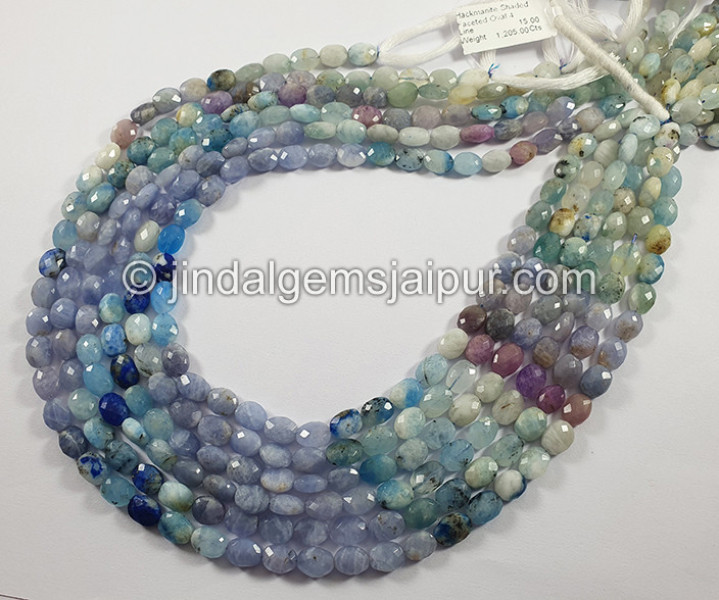 Hackmanite Shaded Faceted Oval Shape Beads