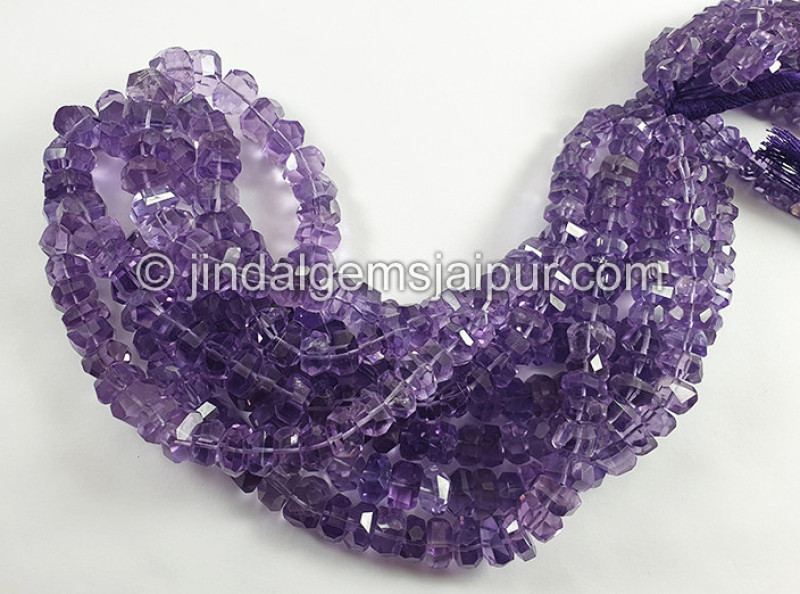 Amethyst Faceted Irregular Roundelle Beads