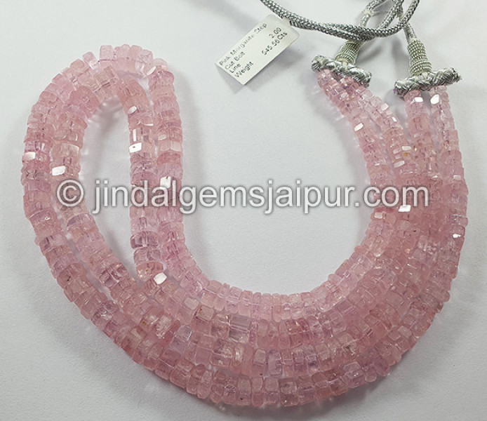 Pink Morganite Step Cut Bolt Shape Beads
