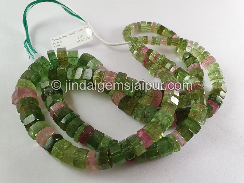 Tourmaline Multi Step Cut Bolt Beads