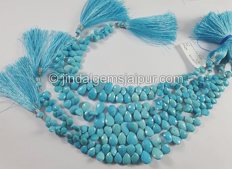 Turquoise Faceted Pear Shape Beads