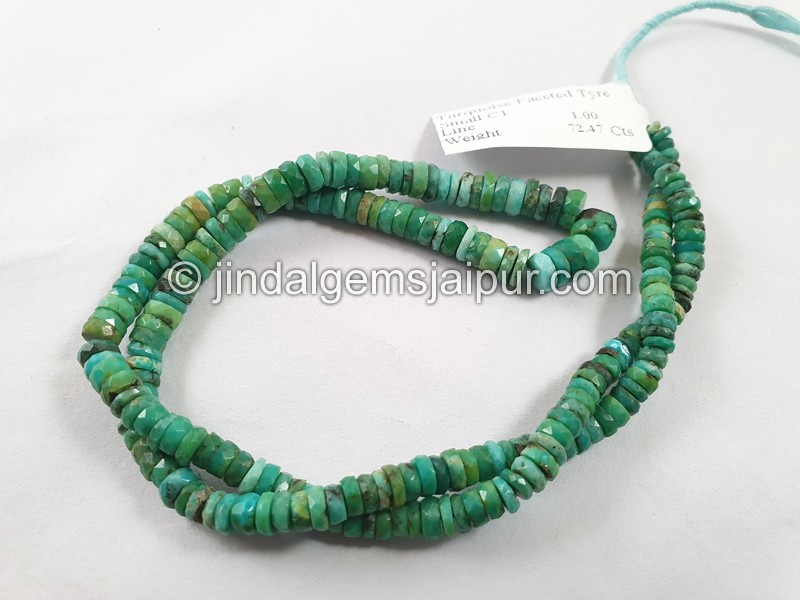 Turquoise Faceted Tyre Shape Beads