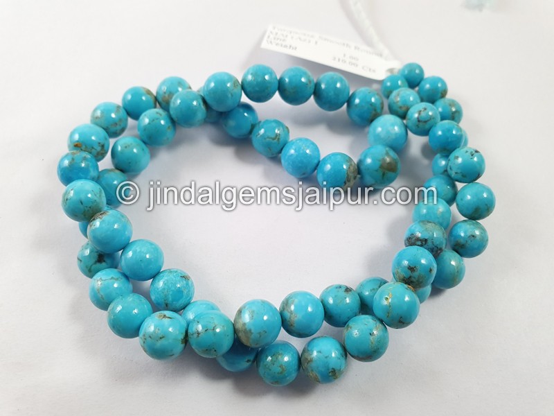Turquoise Matrix Smooth Round Ball Beads