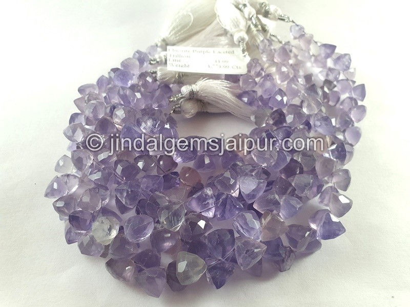 Yttrium Purple Fluorite Faceted Trillion Beads
