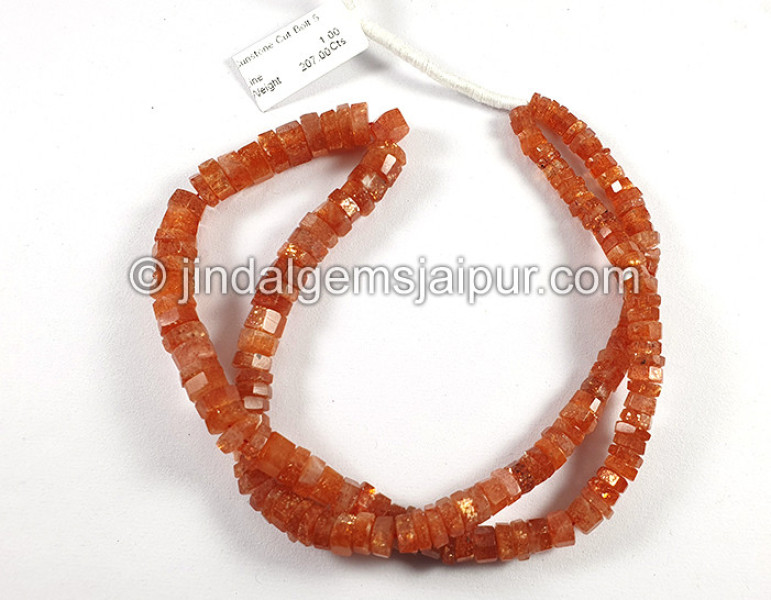 Sunstone Step Cut Bolt Shape Beads