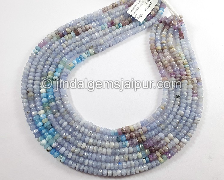 Hackmanite Shaded Faceted Roundelle Shape Big Beads