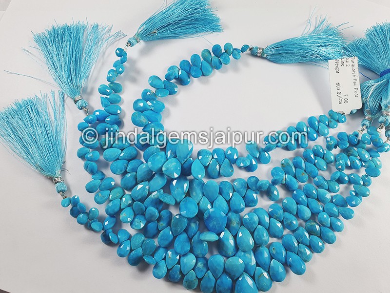 Turquoise Faceted Pear Shape Beads