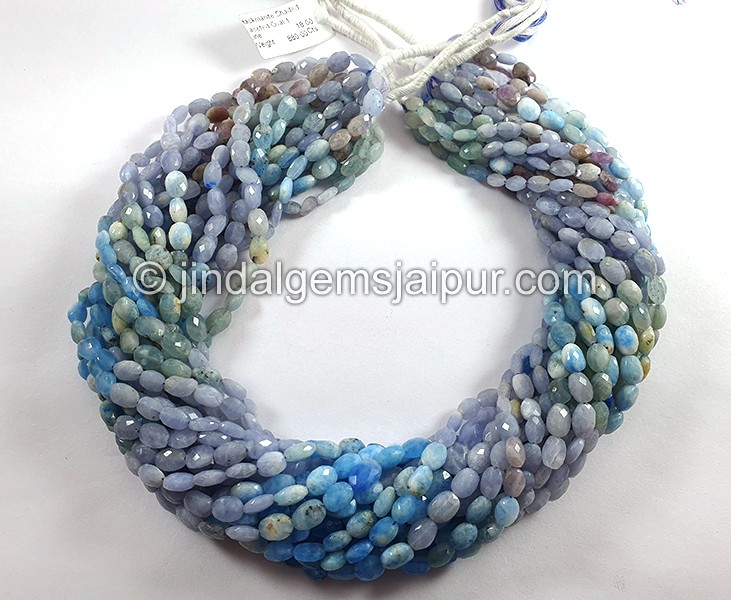 Hackmanite Shaded Faceted Oval Shape Beads