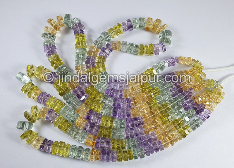 Multi Stone Step Cut Bolt Shape Beads