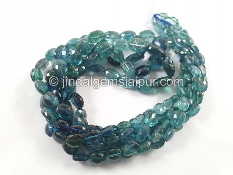 Blue Tourmaline Shaded Faceted Oval Beads