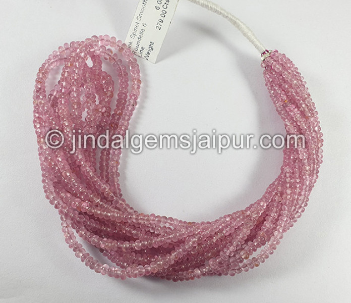 Pink Spinel Smooth Roundelle Shape Beads