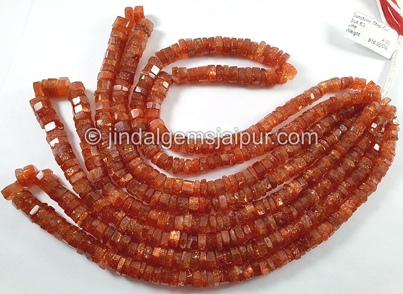 Sunstone Step Cut Bolt Shape Beads
