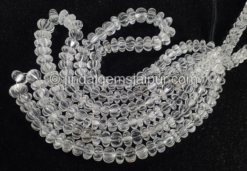 Crystal Quartz Carved Pumpkin Shape Big Beads