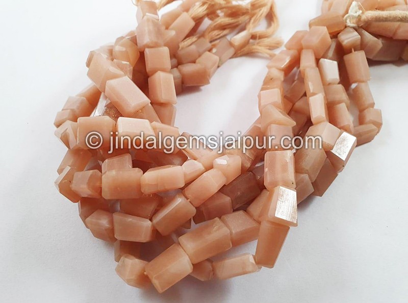 Peach Moonstone Faceted Nugget Beads