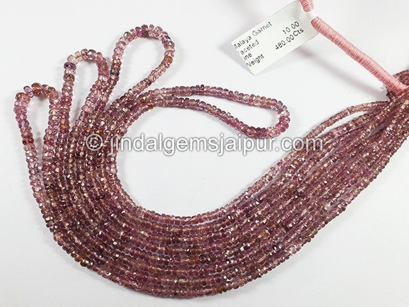 Malaya Garnet Faceted Roundelle Shape Beads