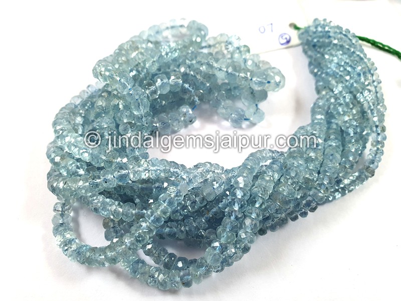 Aquamarine Faceted Roundelle Beads