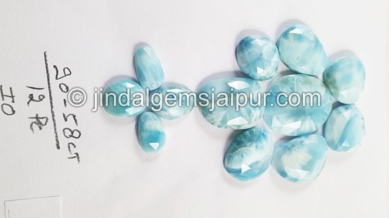 Larimar Rose Cut Slices