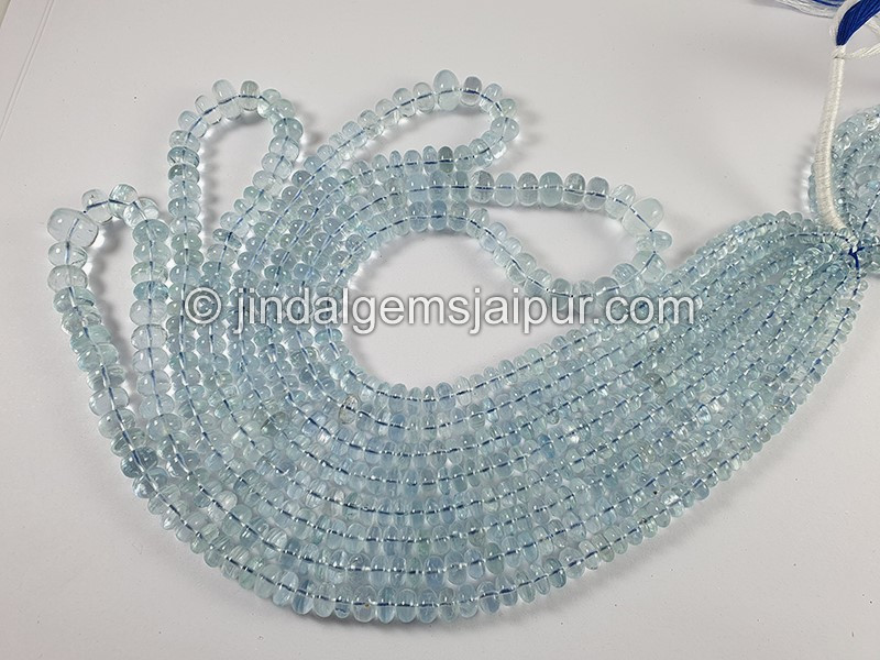 Aquamarine Smooth Roundelle Shape Beads
