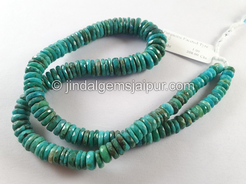 Turquoise Faceted Tyre Shape Beads