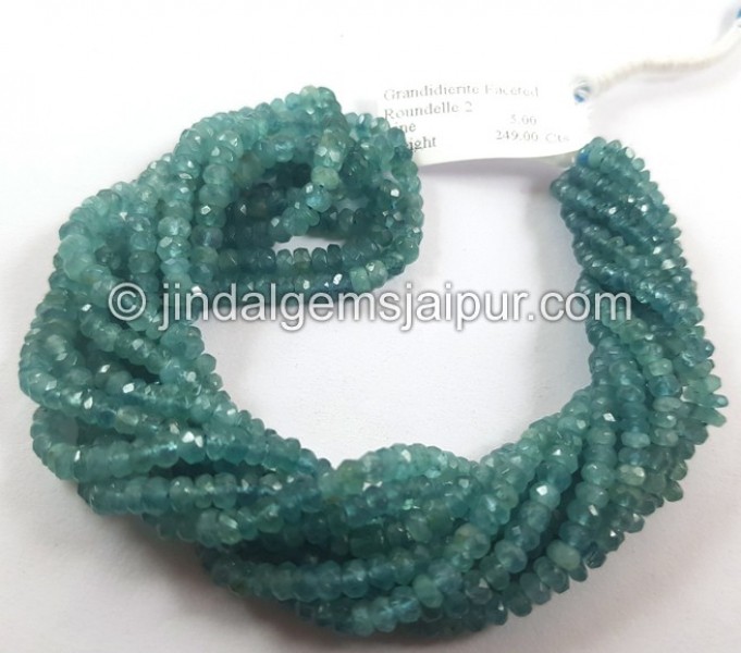 Paraiba Grandidierite Facated Roundelle Beads -- GRDRT85