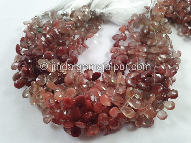 Andesine Labradorite Faceted Pear Beads
