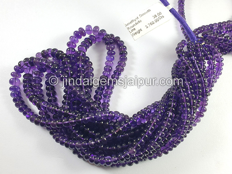 Amethyst Smooth Roundelle Shape Beads