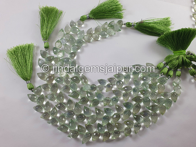 Green Amethyst Faceted Tulip Shape Big Beads